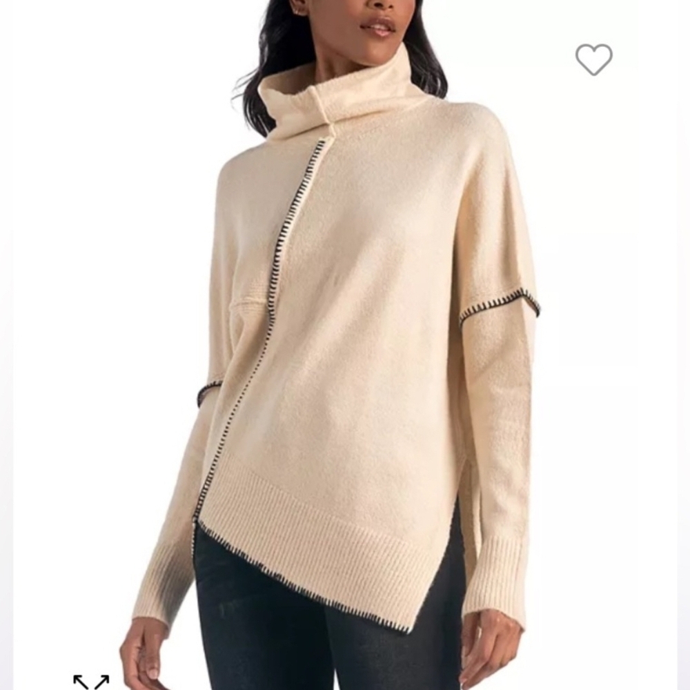 Elan Cream Turtleneck Sweater